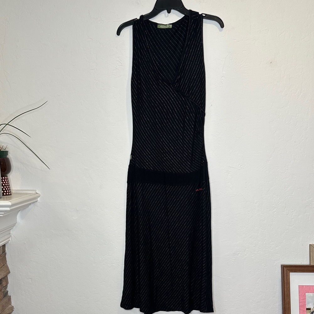 Skunkfunk Black Striped Midi Dress